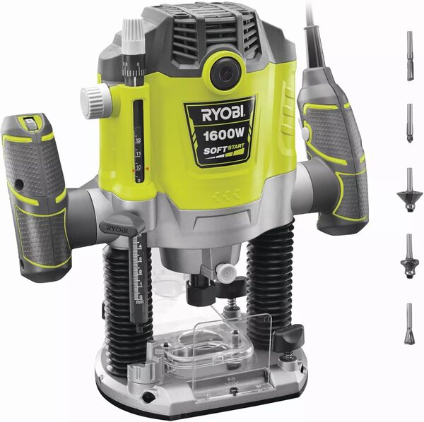 RYOBI RRT1600 - K - Défonceuse 1600 Watts + 5 fraises