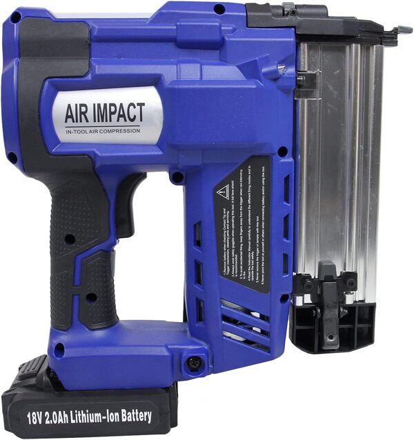 T-Mech Agrafeuse-Cloueuse Electrique Sans-Fil 2 en1 avec Batterie 18V Li-Ion Supplémentaire, 300 clous et 300 agrafes Gratuits