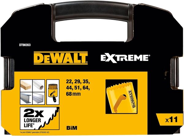DEWALT - Coffret de Scies-Cloches Bimétallique (11 Pièces), DT90353-QZ