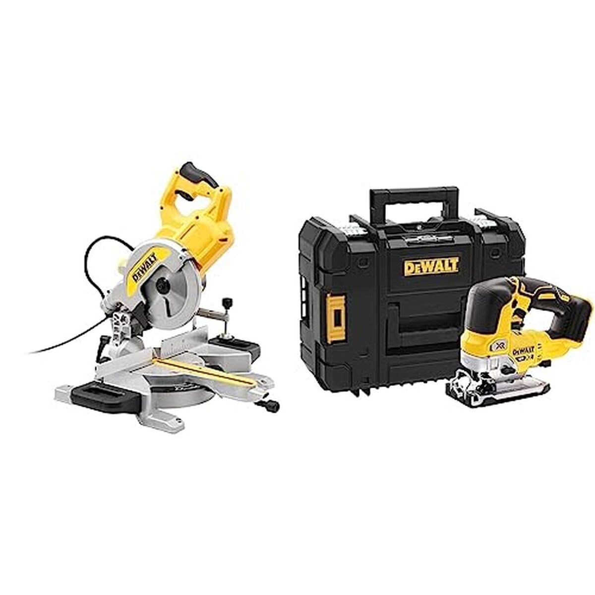 Test : scie à onglet radiale DEWALT DWS777-QS haute performance et scie sauteuse XR 18V