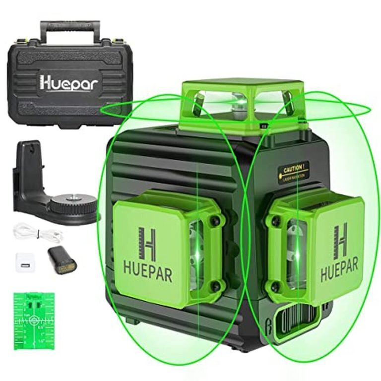 Kit Niveau Laser Huepar Z03CG – 3D à Ligne Verte, Bluetooth, Avec Canne LP36 Et Récepteur LR6-rg