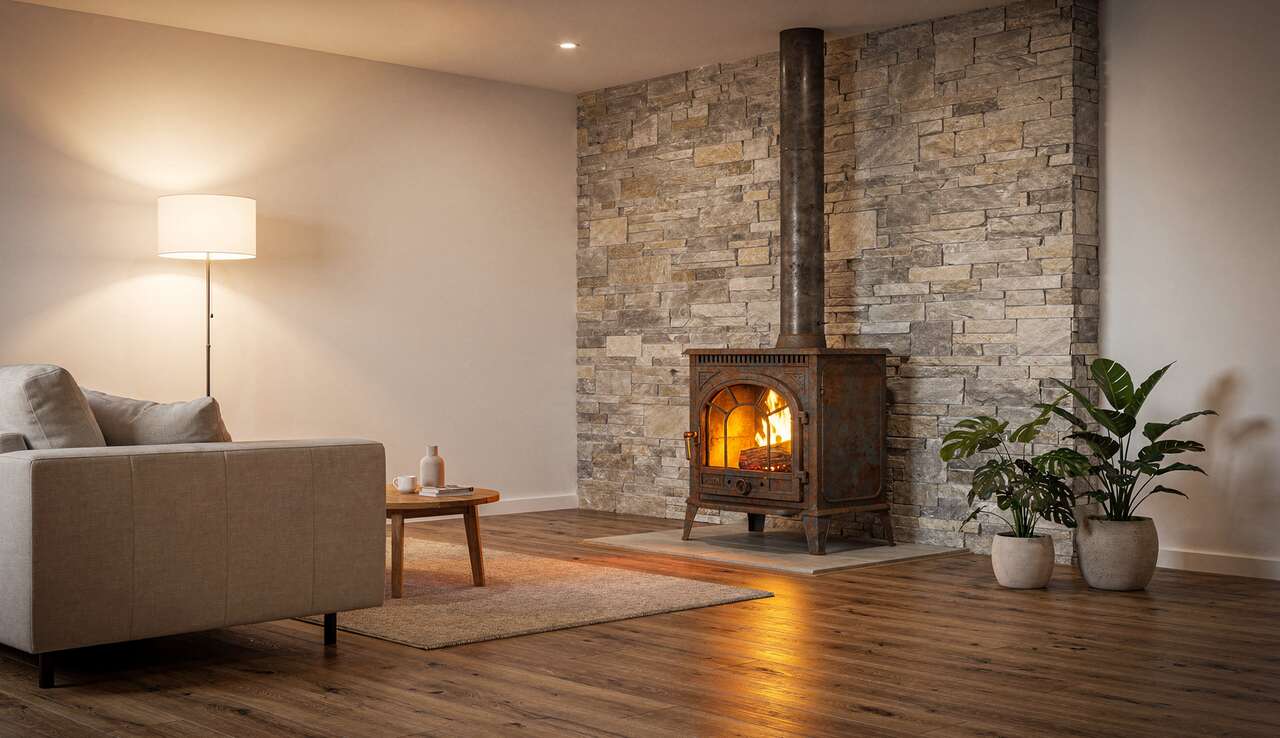 Quel parement choisir derrière un poêle à bois ?