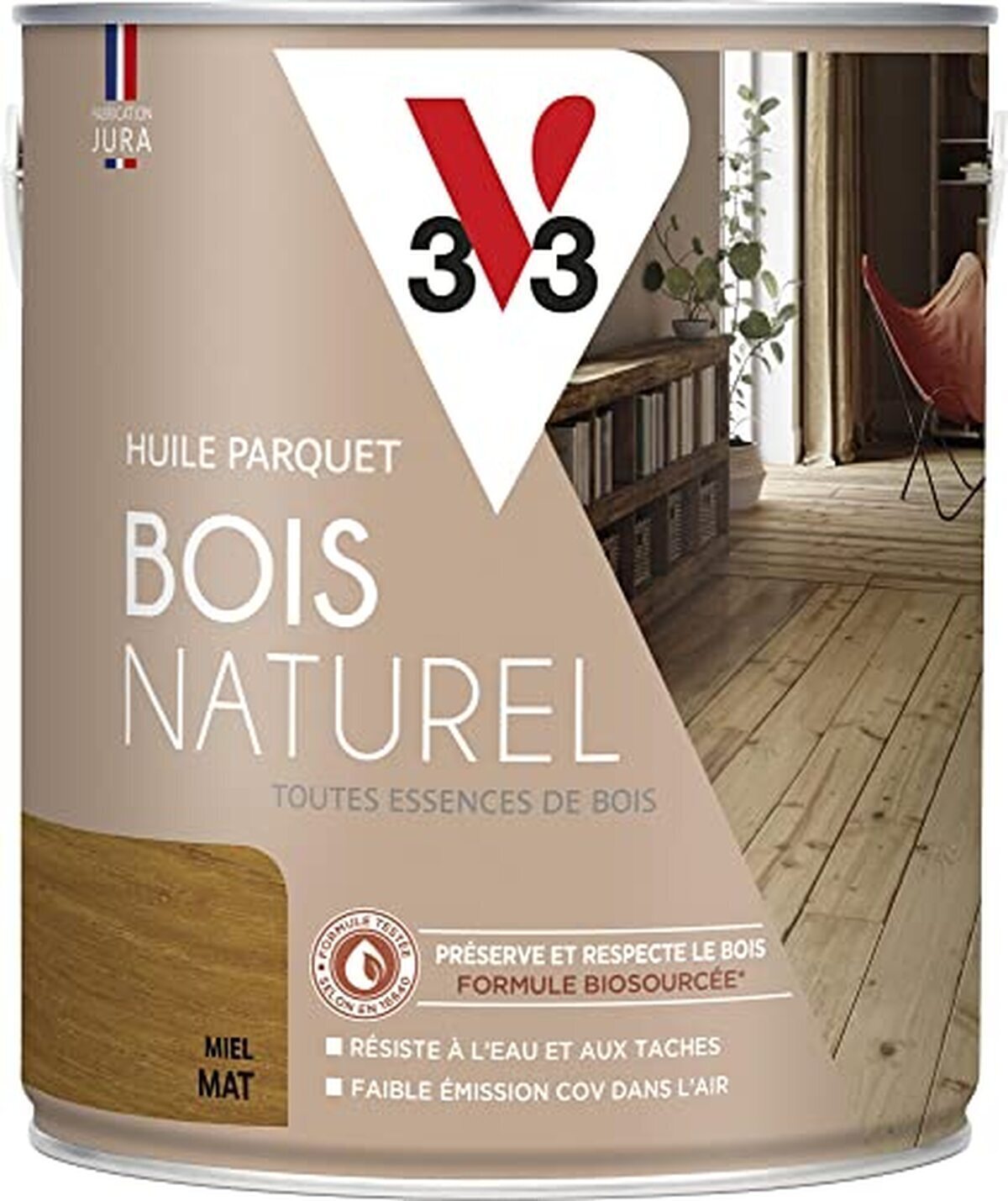 Test de l'huile parquet bois naturel V33 miel mat 2, 5L
