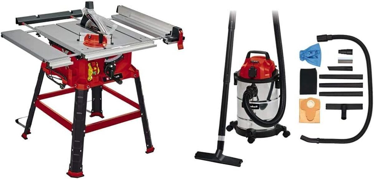 Test : scie circulaire Einhell TC-TS 2225U avec aspirateur 30L