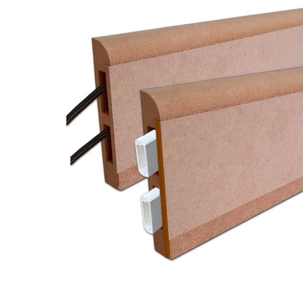 Test de la plinthe électrique Madeinnature : bois mdf robuste et passe câbles facile à poser