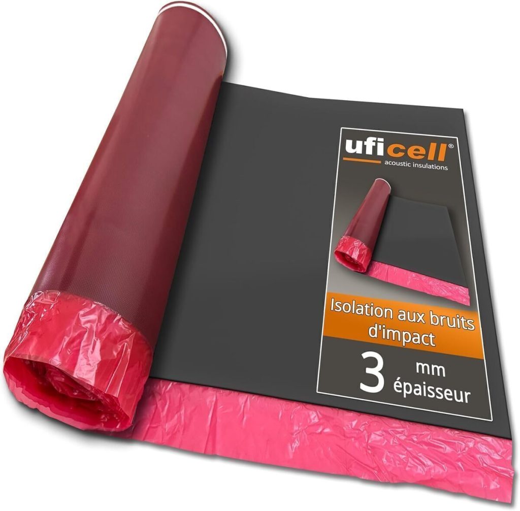 Test de l'isolant acoustique Uficell multisound aquastop 3 mm : efficacité et performance pour plancher chauffant