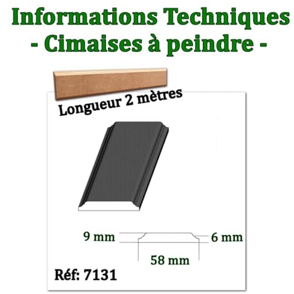 Découvrez la cimaise moulurée MadeInNature en bois médium à peindre. Longueur 2m, facile à installer pour sublimer vos intérieurs avec style et élégance.